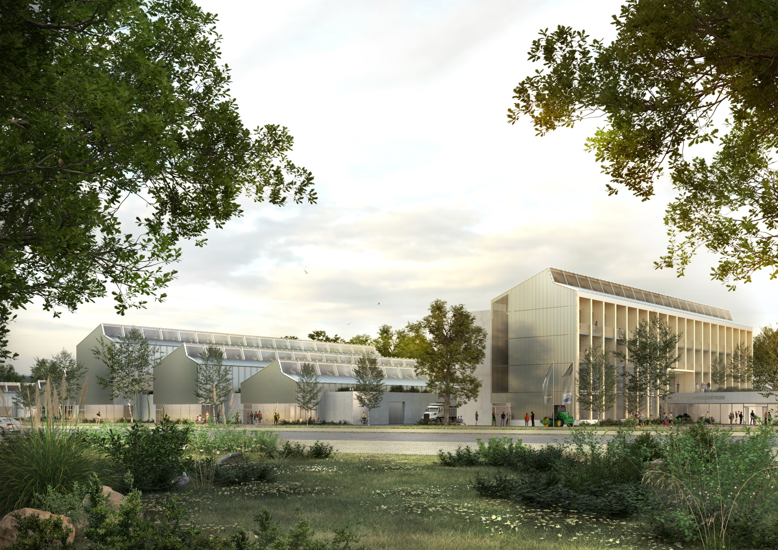 Außenraumperspektive Bildungscampus Bau in Geradstetten | SHA Scheffler Helbich Architekten Außenraumperspektive Bildungscampus Bau in Geradstetten | SHA Scheffler Helbich Architekten