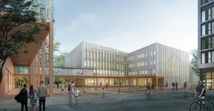 Schule Heinzelmaennchenweg, Visualisierung SHA/Gina Schule Heinzelmaennchenweg, Visualisierung SHA/Gina