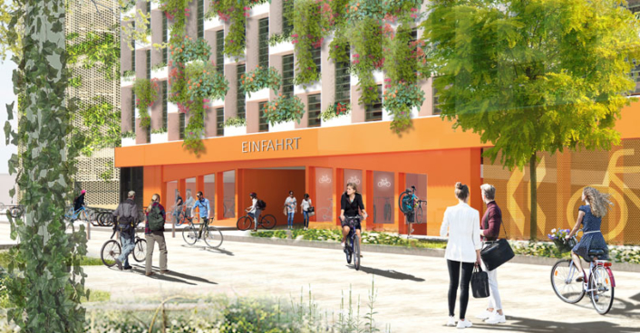 Einfahrt Parkhaus Mobilityspeicher am Dortmunder Hafen | SHA Scheffler Helbich Architekten Einfahrt Parkhaus Mobilityspeicher am Dortmunder Hafen | SHA Scheffler Helbich Architekten