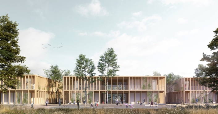 Außenperspektive Grunschule Wandlitz | SHA Scheffler Helbich Architekten Außenperspektive Grunschule Wandlitz | SHA Scheffler Helbich Architekten