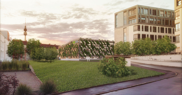 grünes Parkhaus Aussicht Jülicher Straße grünes Parkhaus Aussicht Jülicher Straße