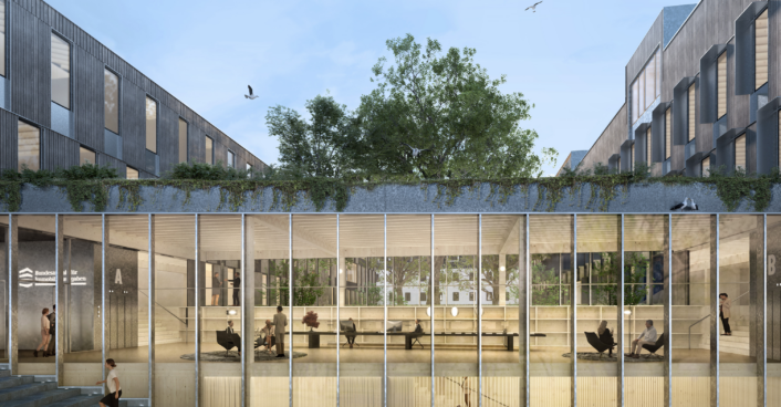 Haupthalle des Direktionsgebäudes der BImA in Rostock | SHA Scheffler Helbich Architekten