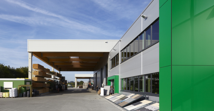 Baustoffe Geulen; Hagebau; Hallenbau; Industriegbäude SHA Scheffler Helbich Architekten Dortmund