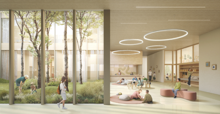 Innenperspektive - Neubau einer Förderschule in Lünen | SHA Scheffler Helbich Architekten Innenperspektive - Neubau einer Förderschule in Lünen | SHA Scheffler Helbich Architekten