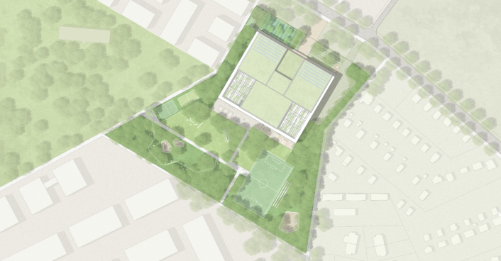 Lageplan - Neubau Gymnasium Rhenaniastraße Berlin | SHA Scheffler Helbich Architekten Lageplan - Neubau Gymnasium Rhenaniastraße Berlin | SHA Scheffler Helbich Architekten