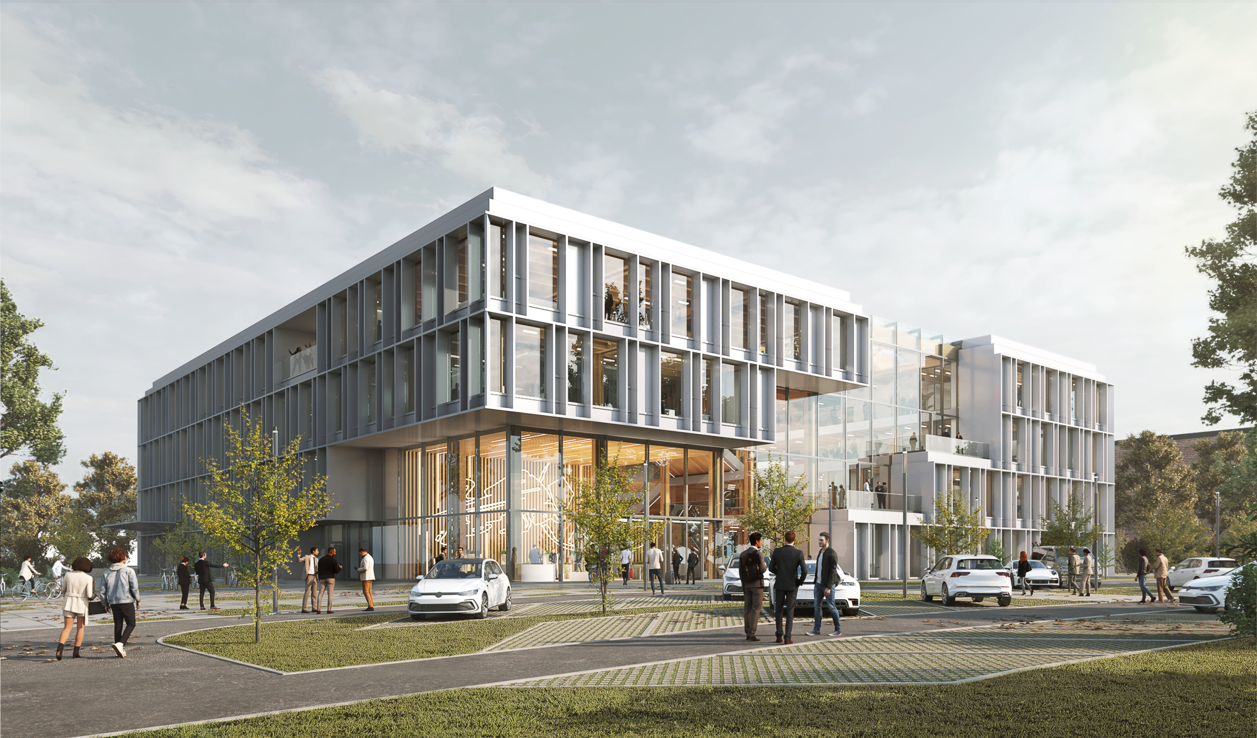 Außenvisualisierung Neubau Geschäftsstelle RB Leipzig | SHA Scheffler Helbich Architekten