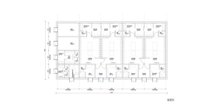 Vereinstrakt Grundriss M 1 100