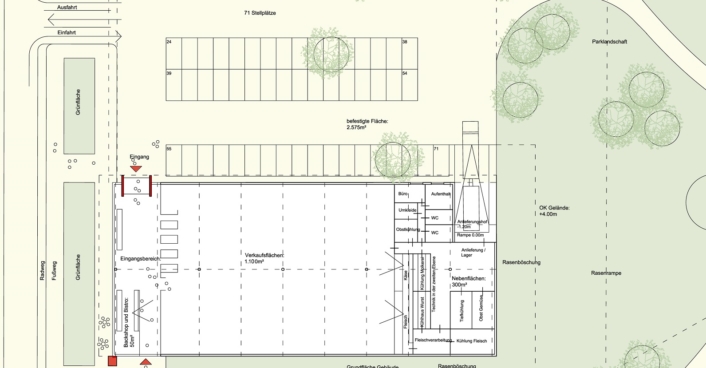 Grundriss Rewe Hamm | SHA Scheffler Helbich Architekten